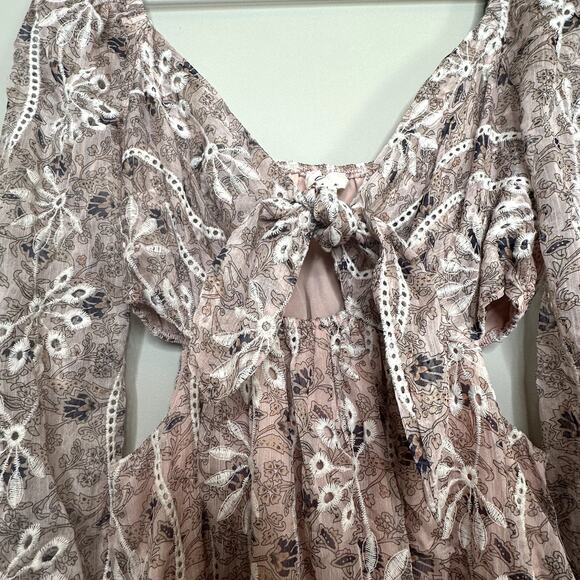 Lena from Kendry Collection Pink Floral Cutout Midi Dress - Picture 6 of 8